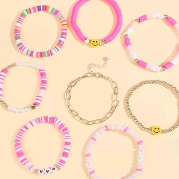 Kids Stackable Charm Bracelets-Clay beads-4 pcs Set - Picture 6 of 6